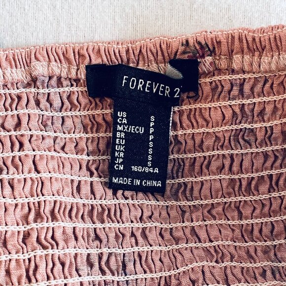 Forever 21 pink floral mini dress Womens Small stretch retro flowers body con - Picture 9 of 10